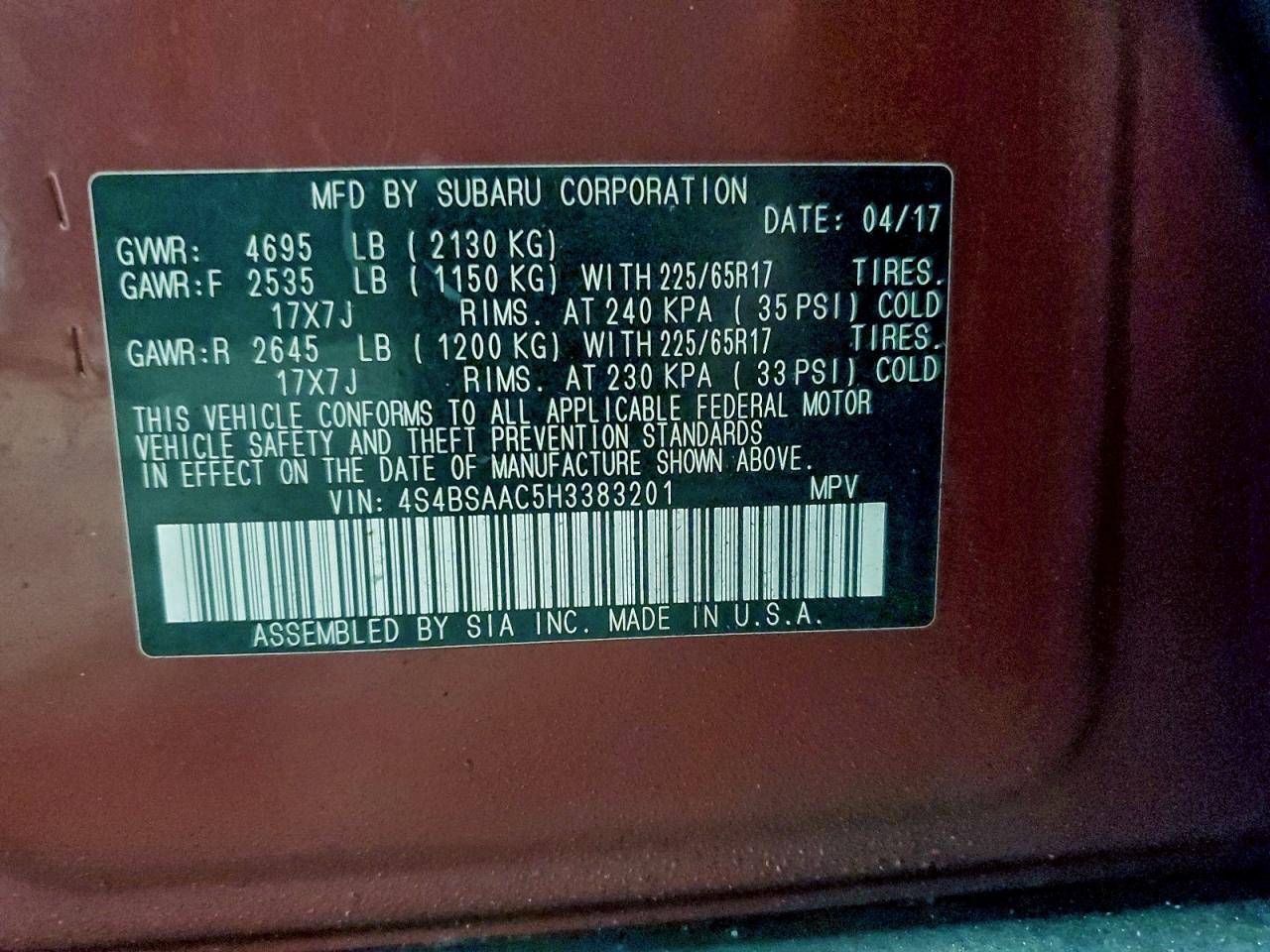 Subaru Outback 2.5i Image 7